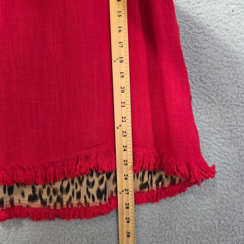 Umgee Womens Linen Short Sleeve Raw Hem Top Size Small Lot of 2  Red Black - Picture 9 of 11